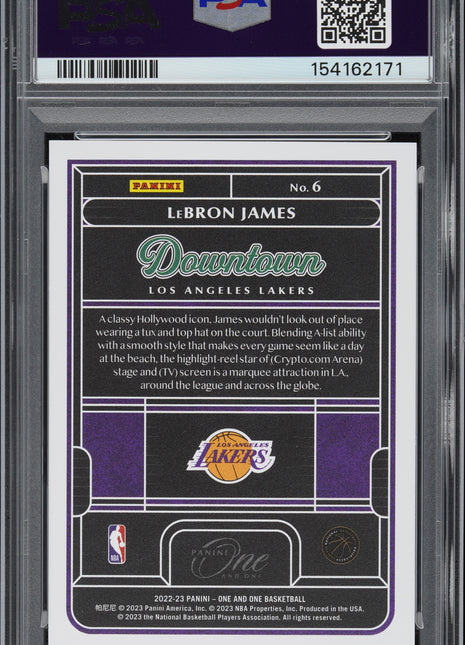 LeBron James 2022-23 Panini One And One #6 Downtown Case Hit SSP PSA9 MINT