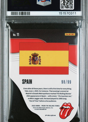Rolling Stones 2025 Panini Prizm Spain Licks Int'l Red Mojo /99 PSA10 GEM MT