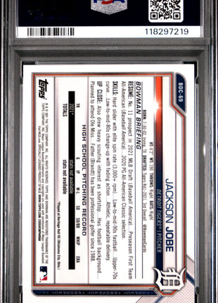Jackson Jobe 2021 Bowman Draft #BDC69 Chrome 1st Bowman RC PSA10 GEM MT