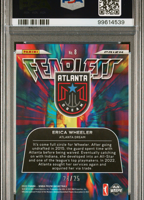 Erica Wheeler 2022 Panini Prizm WNBA Fearless #8 Green Pulsar /25 PSA10 GEM MT