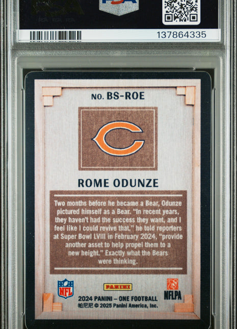 Rome Odunze 2024 Panini One #BS-ROE Blank Slate RC Case Hit SSP PSA9 MINT