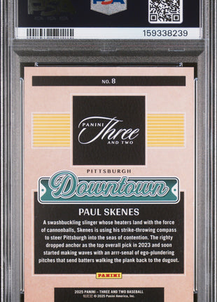 Paul Skenes 2025 Panini Three And Two #8 Downtown Case Hit SSP PSA8 NM-MT