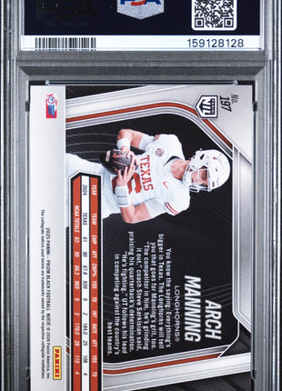 Arch Manning 2025 Panini Prizm Black #197 NIL Prospect PSA10 GEM MT Longhorns