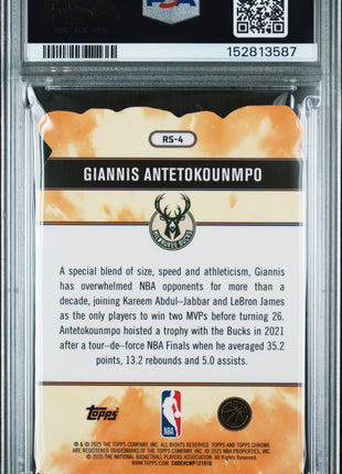 Giannis Antetokounmpo 2025-26 Topps Chrome #RS-4 Rock Stars SSP PSA10 GEM MT
