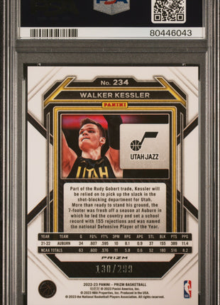 Walker Kessler 2022-23 Panini Prizm #234 Red Prizm /299 RC PSA10 GEM MT