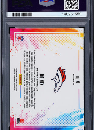 Bo Nix 2024 Panini Prizm #4 Color Blast RC Case Hit SSP PSA10 GEM MT
