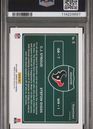 C.J. Stroud/Stefon Diggs 2024 Donruss Optic #5 Downtown Duos SSP PSA10 GEM MT