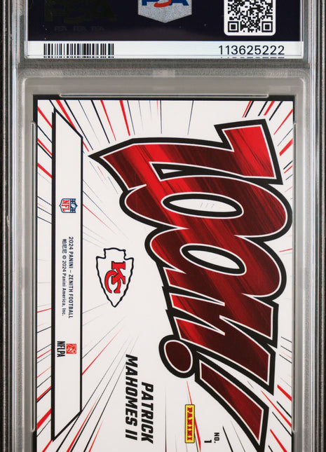 Patrick Mahomes II 2024 Panini Zenith #1 Zoom Red /99 Case Hit SSP PSA9 MINT