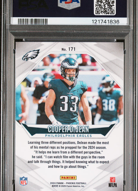 Cooper DeJean 2024 Panini Phoenix #171 Lazer Rookie RC PSA10 GEM MT