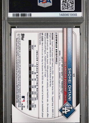 Shohei Ohtani 2025 Bowman Chrome #17 Sapphire Edition PSA10 GEM MT