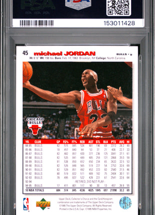 Michael Jordan 1995-96 UD Collector's Choice #45 HOF PSA9 MINT Chicago Bulls