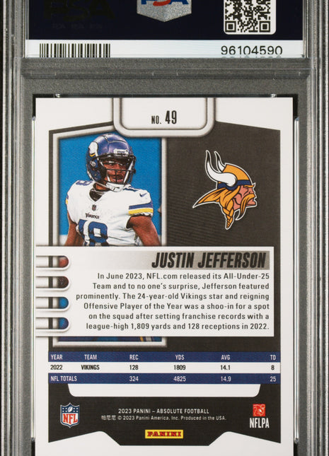 Justin Jefferson 2023 Panini Absolute Orange Mosaic /399 PSA10 GEM MT Vikings