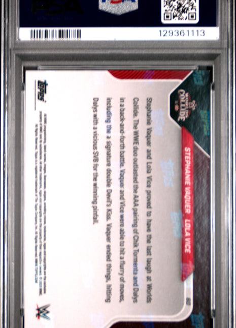 Stephanie Vaquer/Lola Vice 2025 Topps Now WWE #60 Gold Foil /50 PSA10 GEM MT