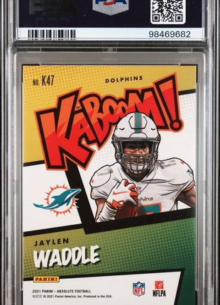 Jaylen Waddle 2021 Panini Absolute #K47 Kaboom! RC Case Hit SSP PSA9 MINT