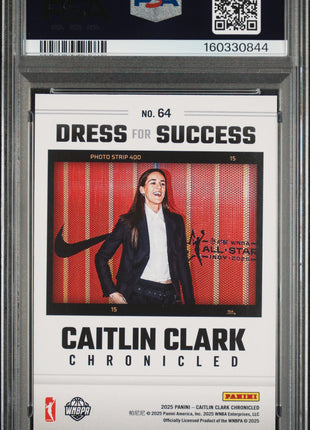 Caitlin Clark 2025 Panini CC Chronicled #64 Dress for Success Holo PSA9 MINT