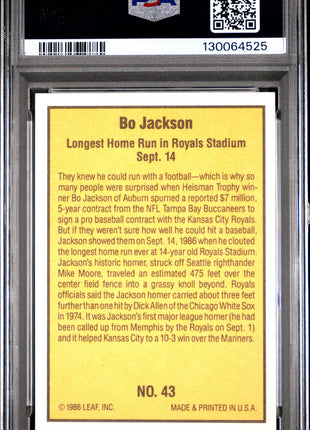 Bo Jackson 1986 Donruss #43 Highlights PSA10 GEM MT Royals