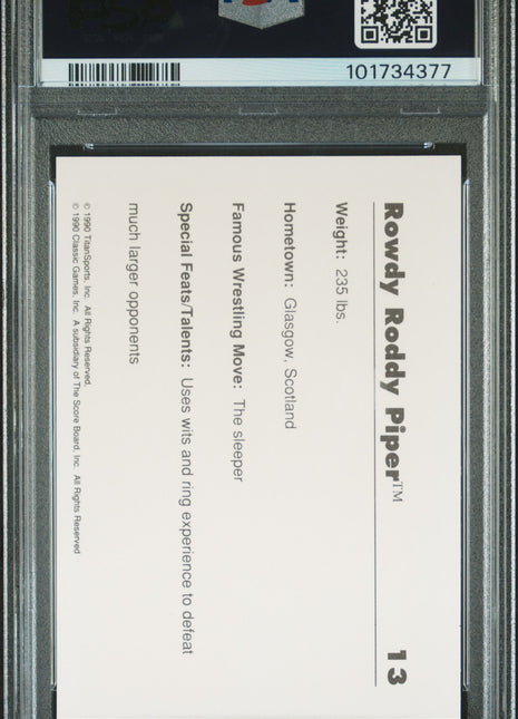Rowdy Roddy Piper 1990 Classic WWF #13 Hotrod PSA10 GEM MT
