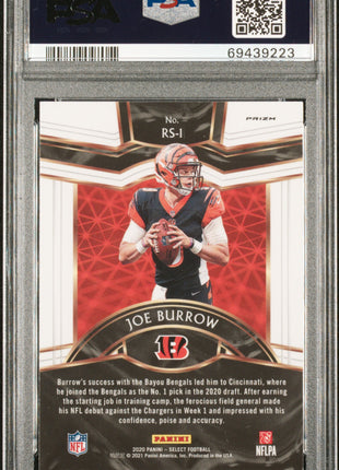 Joe Burrow 2020 Panini Select #RS1 Rookie Selections Silver RC PSA10 GEM MT