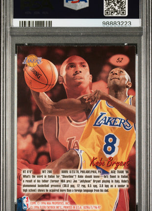 Kobe Bryant 1996-97 Ultra #52 Rookie RC PSA9 MINT Lakers