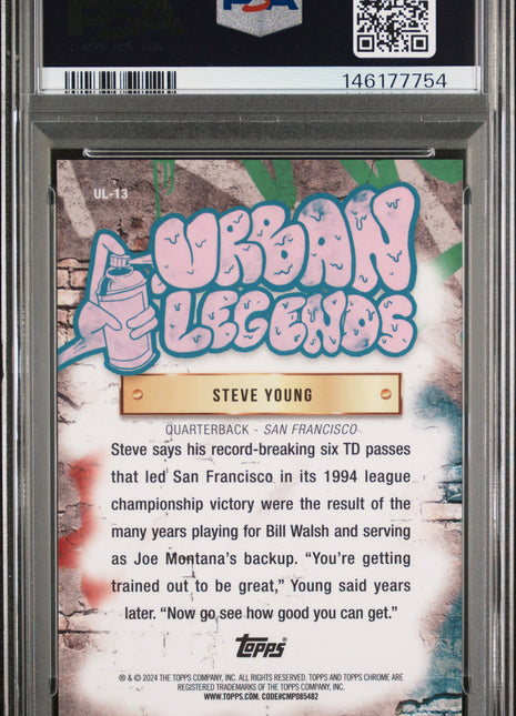 Steve Young 2024 Topps Chrome #UL13 Urban Legends PSA10 GEM MT 49ers
