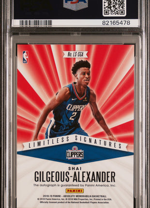 Shai Gilgeous-Alexander 2018 Absolute Memorabilia Limitless /99 RC Auto PSA9 MT