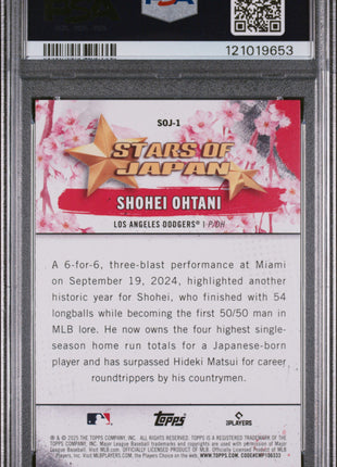 Shohei Ohtani 2025 Topps Tokyo Series #SOJ1 Stars Of Japan PSA10 GEM MT Dodgers