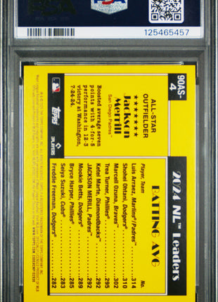 Jackson Merrill 2025 Topps #90AS4 Topps All-Star Gold Crackle Foil /50 PSA9 MINT
