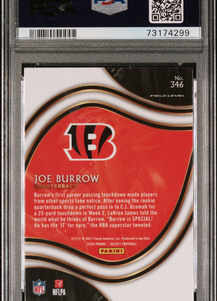 Joe Burrow 2020 Panini Select #346 Rookie RC PSA10 GEM MT Bengals