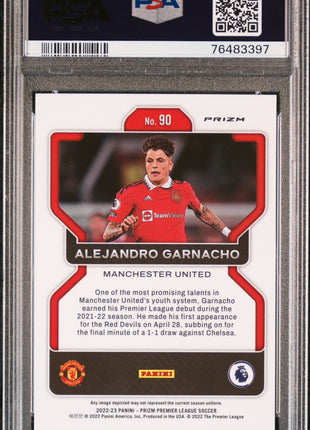Alejandro Garnacho 2022-23 Panini Prizm P/L #90 Multi Color RC PSA10 GEM MT