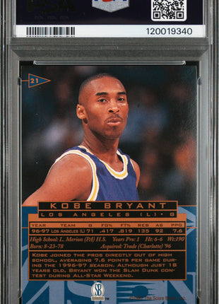 Kobe Bryant 1997 Visions Signings #21 Gold SSP PSA8 NM-MT Los Angeles Lakers