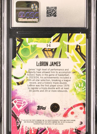 LeBron James 2024-25 Topps Finest #S-6 Showerstoppers CGC10 GEM MT Lakers
