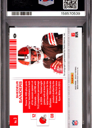 Shedeur Sanders 2025 Select Contenders Rookie Ticket Variation Auto PSA10 GEM MT