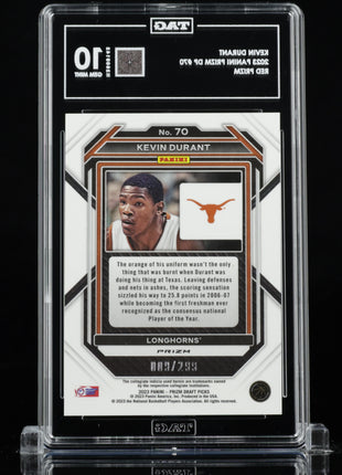 Kevin Durant 2023-24 Panini Prizm Draft Picks #70 Red Prizm /299 TAG10 GEM MT