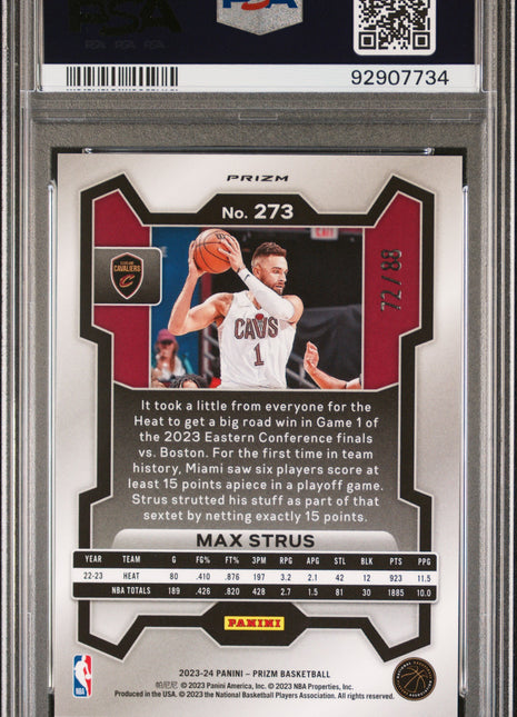 Max Strus 2023-24 Panini Prizm #273 Red Choice /88 PSA10 GEM MT Cavaliers