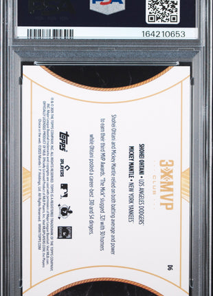Ohtani/Mantle 2025 Topps Welcome To The Club Gold Stardust Foil /50 PSA10 GEM MT