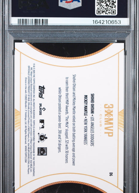 Ohtani/Mantle 2025 Topps Welcome To The Club Gold Stardust Foil /50 PSA10 GEM MT