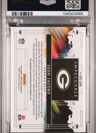 Josh Jacobs 2024 Panini Impeccable Canvas Creations Signatures /49 Auto PSA9 MT