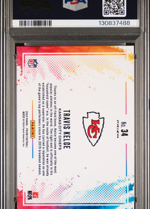 Travis Kelce 2024 Panini Prizm #34 Color Blast Case Hit SSP PSA10 GEM MT Chiefs