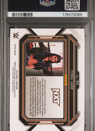 Cora Jade 2023 Panini Prizm WWE #30 Ruby Wave PSA10 GEM MT