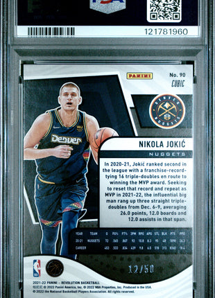 Nikola Jokic 2021-22 Panini Revolution #90 Cubic /50 PSA10 GEM MT Nuggets