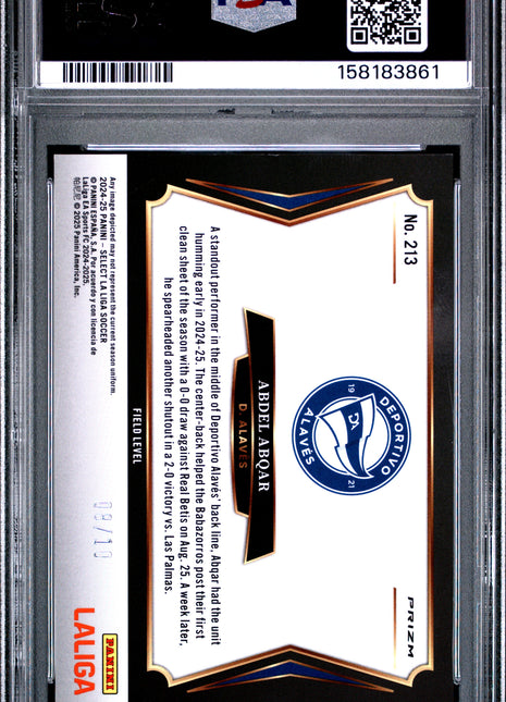 Abdel Abqar 2024-25 Panini Select La Liga #213 Gold Wave /10 PSA10 GEM MT