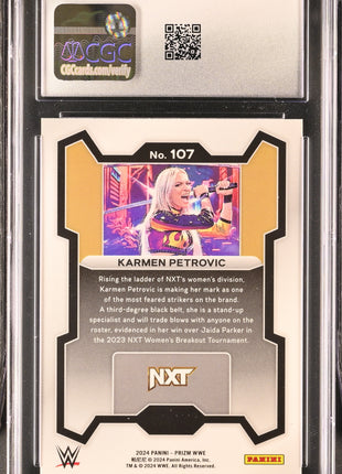Karmen Petrovic 2024 Panini Prizm WWE #107 Rookie RC CGC10 GEM MT