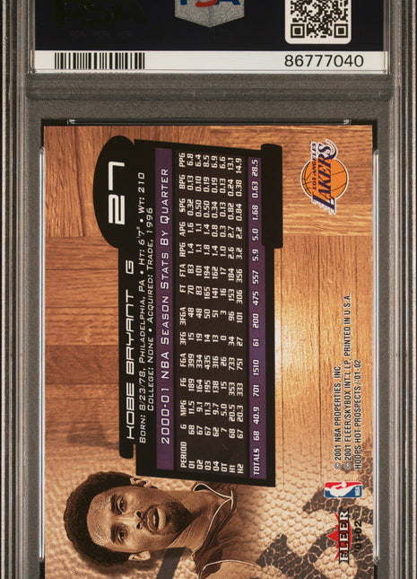 Kobe Bryant 2001-02 Hoops Hot Prospects #27 PSA8 NM-MT Lakers