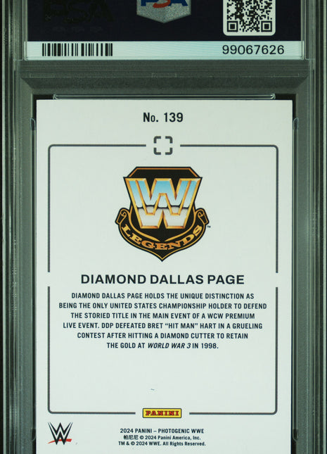 Diamond Dallas Page "DDP" 2024 Panini Photogenic WWE #139 Maze /25 PSA9 MINT