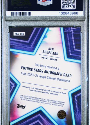 Ben Sheppard 2023-24 Topps Chrome Future Stars Autographs Auto RC PSA10 GEM MT