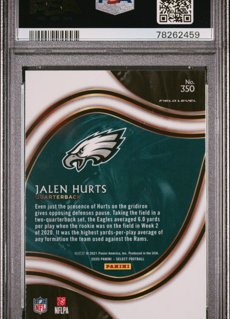 Jalen Hurts 2020 Panini Select Field Level #350 Rookie RC PSA10 GEM MT Eagles