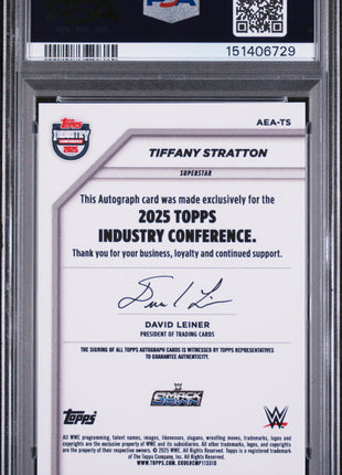 Tiffany Stratton 2025 Topps Industry #TS Event Signed Autograph PSA10 GEM MT