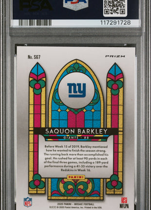 Saquon Barkley 2020 Panini Mosaic #SG7 Stained Glass Case Hit SSP PSA9 MINT
