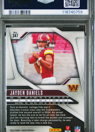 Jayden Daniels 2024 Panini Prizm #347 Rookie RC PSA10 GEM MT