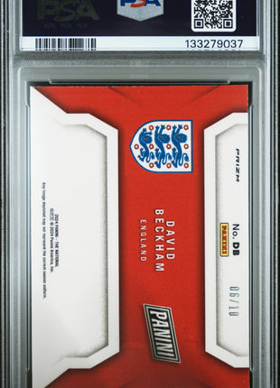 David Beckham 2024 Panini NSCC Gold #DB Color Blast Silver /10 SSP PSA8 NM-MT